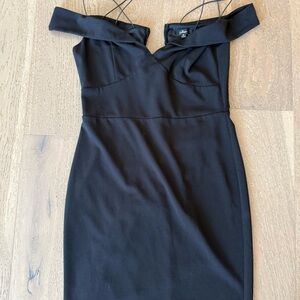 Lulu's Elegant Black Strapless Dress